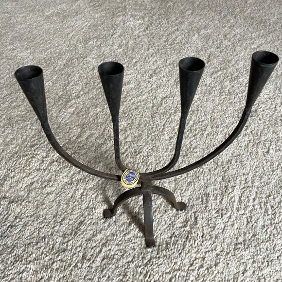 Vintage MCM cast iron candelabra - Picture 5 of 6